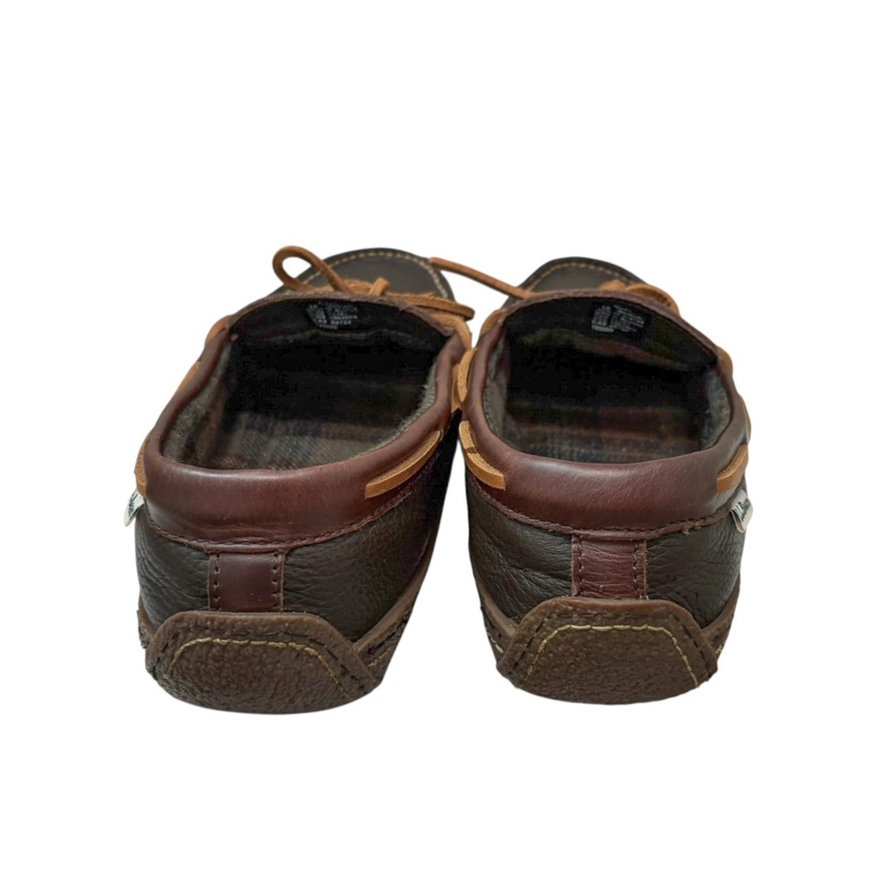 L.L.Bean Men's Handsewn Flannel Lined Leather Slippers - Picture 7 of 9